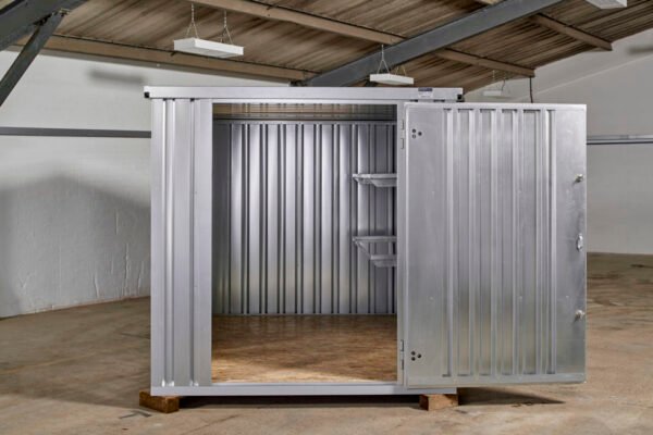 3M X 2.1M Flat Pack Storage Container – Galvanised - Image 5
